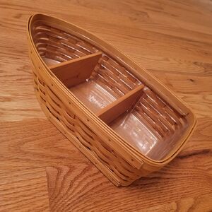 LONGABERGER ♡ Vintage ROW YOUR BOAT 2 Shelf w/Protector Hanging or Server Basket
